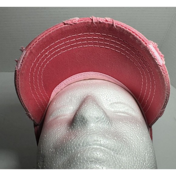 Dog Mom Hat Women’s Pink Adjustable StrapBack Rip Distressed Pet Dog Lover’s Cap - Picture 7 of 7